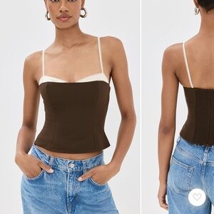 Reformation Brown and Cream Top